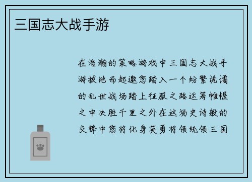 三国志大战手游
